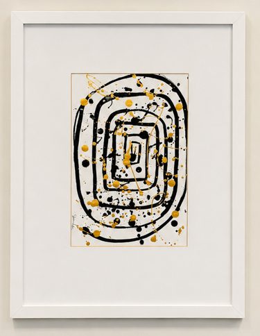 Pintura original de Dra. Sumika Mori em tinta preta e folha de ouro, obra 3